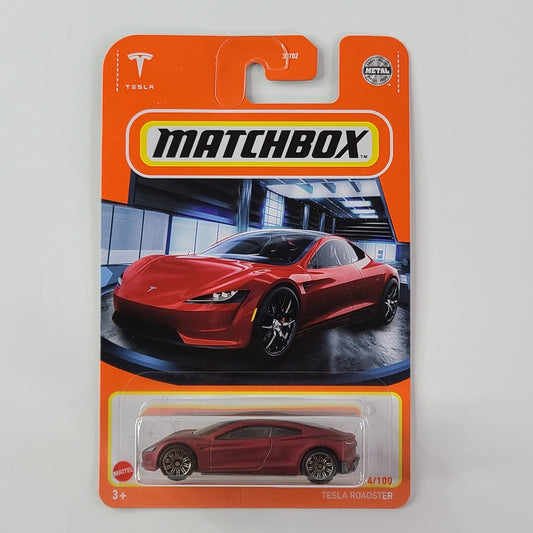 Matchbox - Tesla Roadster (Matte Metalflake Dark Red) [2021 1-100 Series: MBX Showroom - 4/100]