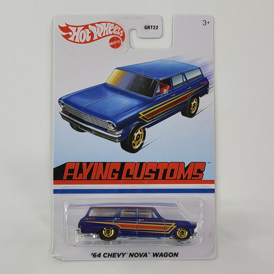 Hot Wheels - '64 Chevy Nova Wagon (Navy Blue) [Flying Customs Series (2021 - Mix