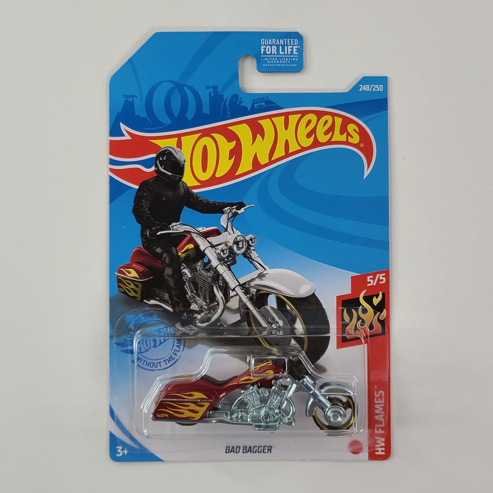 Hot Wheels - Bad Bagger (Metalflake Red) [HW Flames Mini Collection (2021) - 5/5]