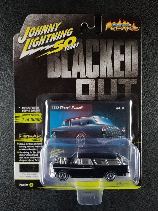 Johnny Lightning - 1955 Chevy Nomad (Flat Black w/ Gloss Black Flames) [4/6 - Street Freaks, Limited Edition - 1 of 3000]