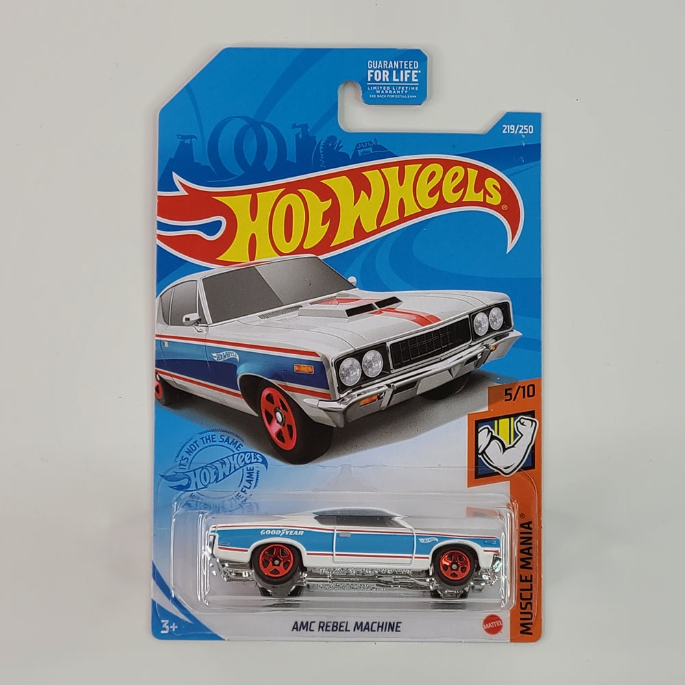 Hot Wheels - AMC Rebel Machine (White) [Muscle Mania Mini Collection (2021) - 5/10]