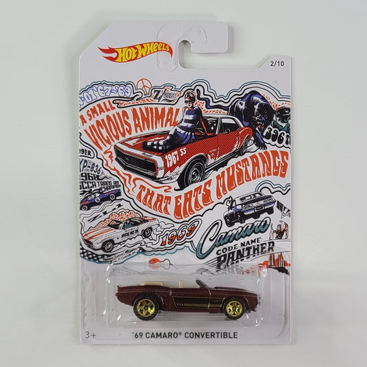 Hot Wheels - '69 Camaro Convertible (Dark Red) [Walmart Exclusive]