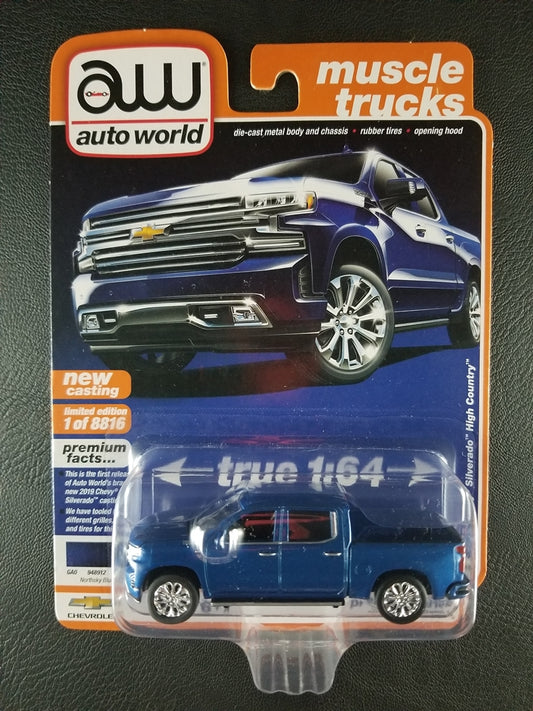 Auto World - 2019 Chevy Silverado High Country (Northsky Blue) [Limited Edition 1 of 8816]