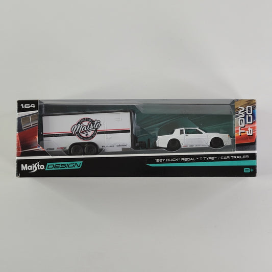 Maisto - 1987 Buick Regal T-Type and Car Trailer (White)