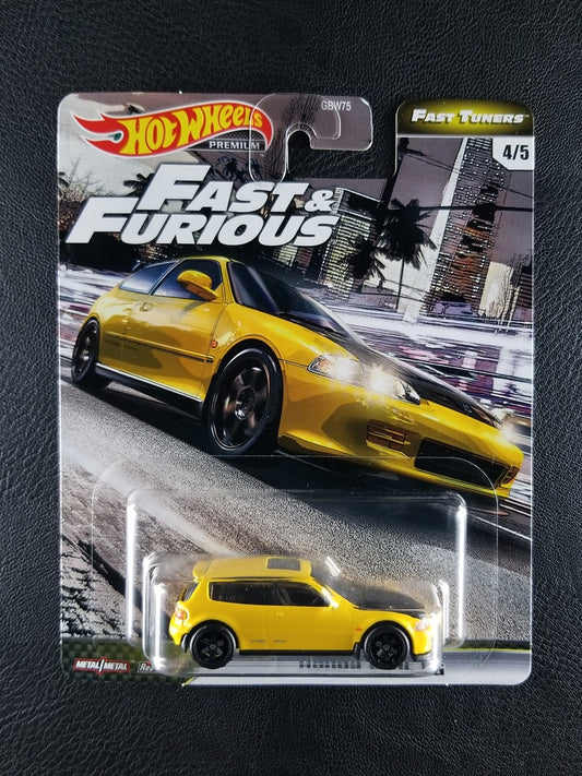 Hot Wheels Premium - Honda Civic EG (Yellow) [4/5 - 2020 HW Fast & Furious: Fast Tuners]