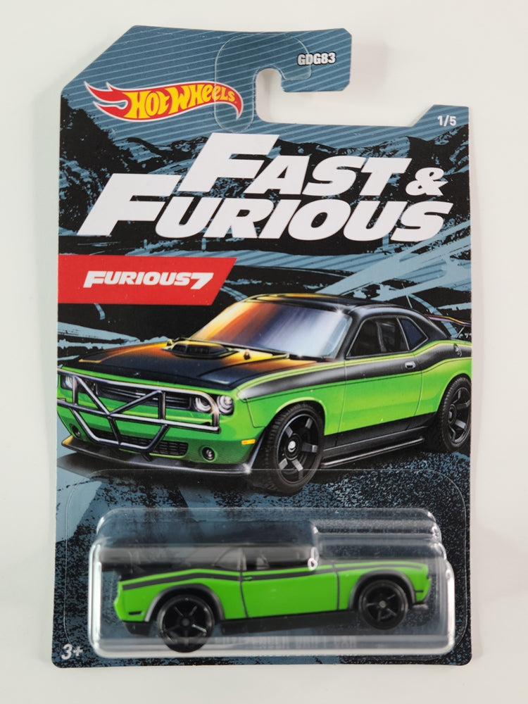 Hot Wheels - Dodge Challenger Drift Car (Black & Green) [2021 Fast & Furious]