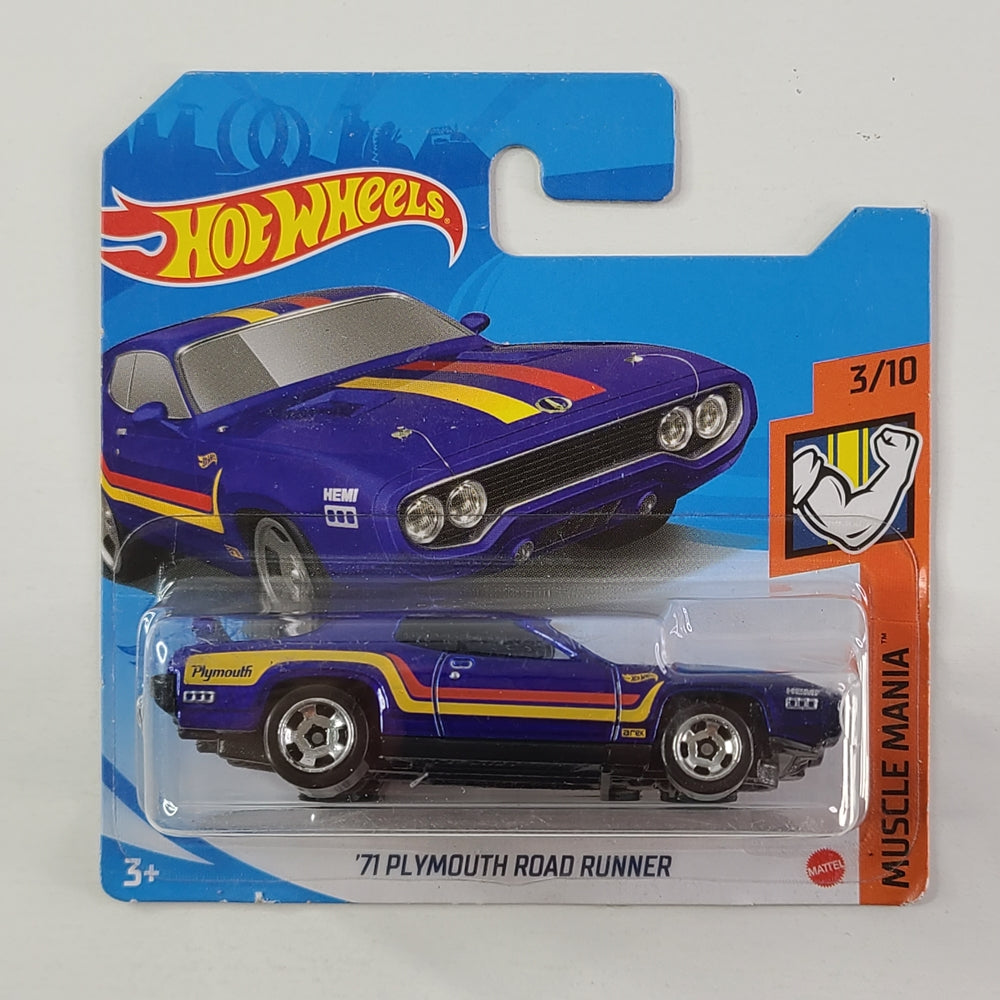 Hot Wheels - '71 Plymouth Road Runner (Blue) [Short Card]