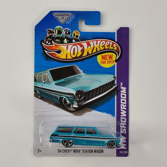 Hot Wheels - '64 Chevy Nova Station Wagon (Metalflake Aqua) [HW Showroom (2013) - 195/250] [New for 2013]