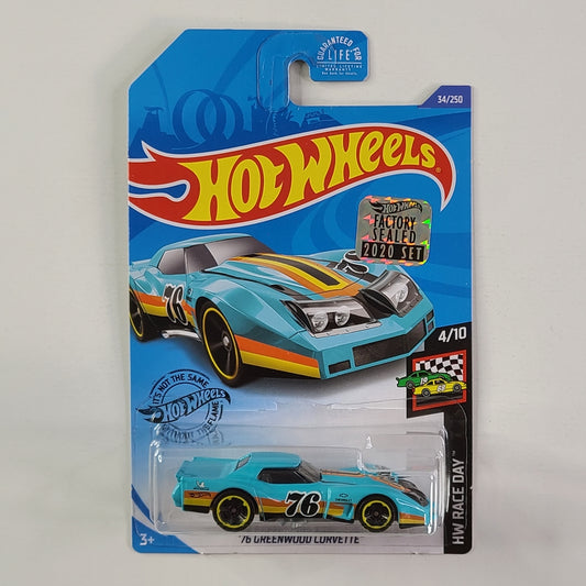 Hot Wheels - '76 Greenwood Corvette (Light Blue) [Factory Sealed 2020 Set]