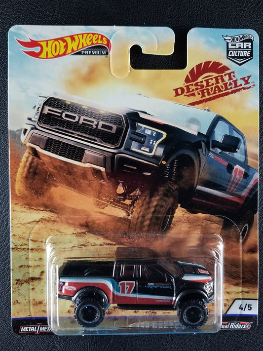 Hot Wheels Premium - '17 Ford F-150 Raptor (Black) [4/5 - Car Culture: Desert Rally]