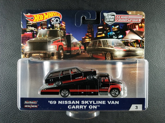 Hot Wheels - '69 Nissan Skyline Van and Carry On (Black) [Car Culture: Team Transport (Mix 1, Series 3)]