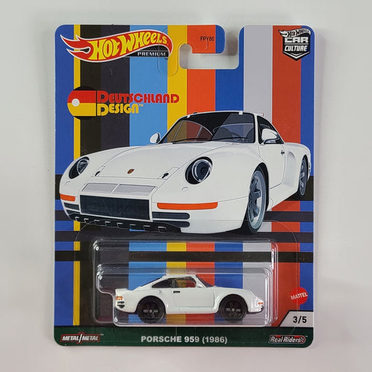 Hot Wheels Premium Real Riders - Porsche 959 (1986) (White)