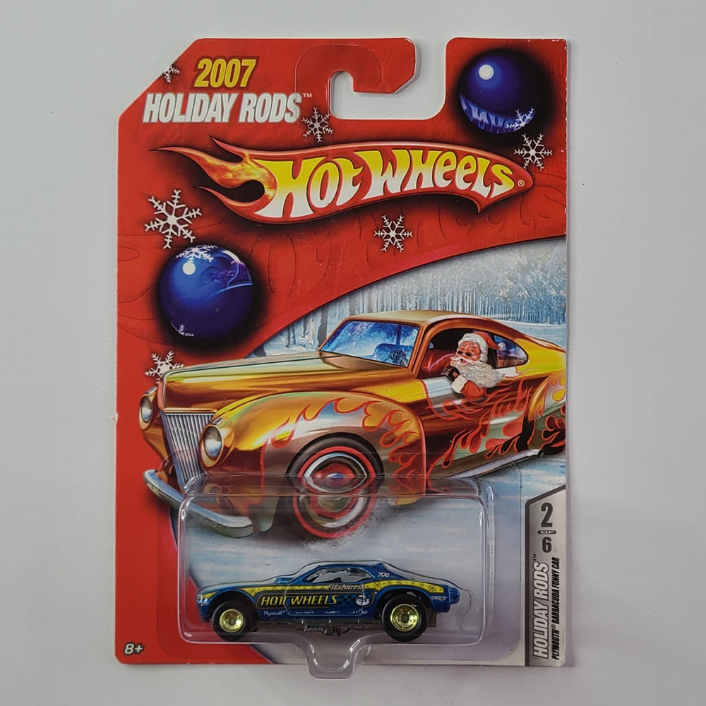 Hot Wheels Holiday Rods - Plymouth Barracuda Funny Car (Blue)